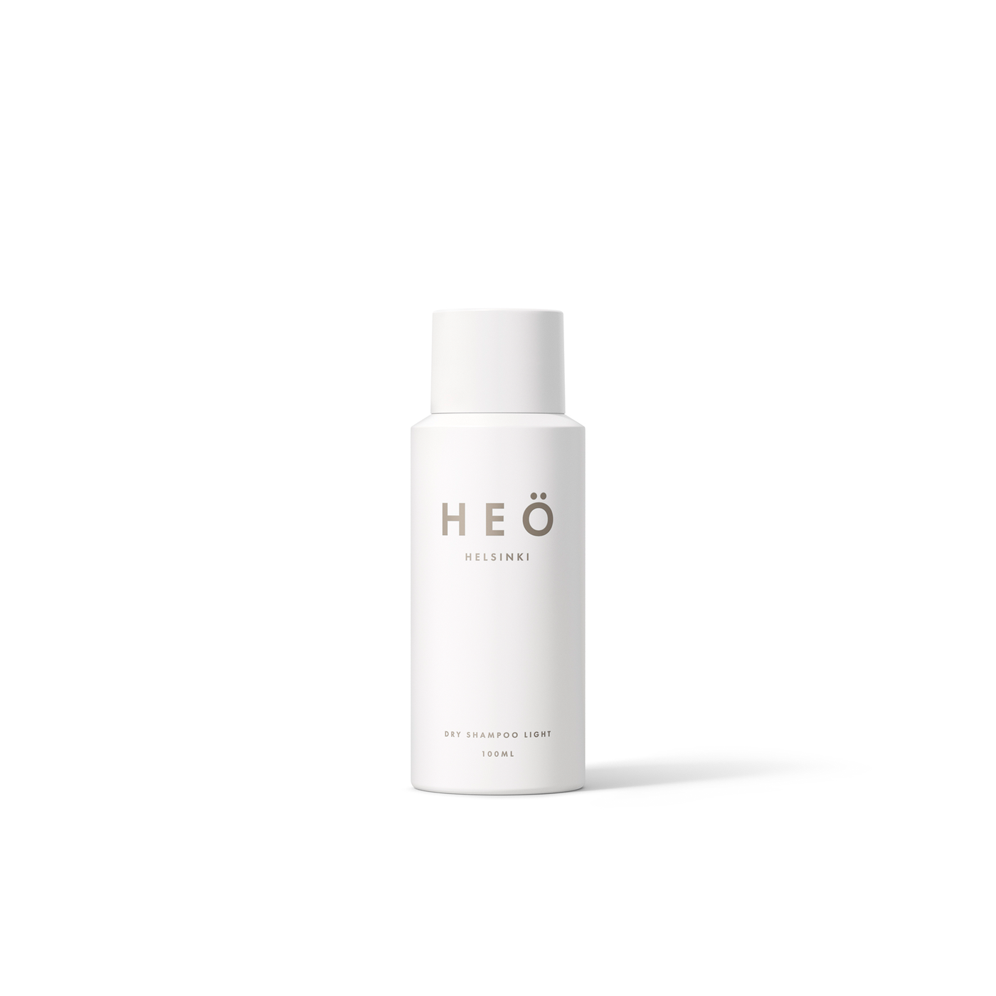 HEÖ Helsinki, hair product, bottle front, HEÖ Dry Shampoo Light’s unique composition immediately removes the greasiness of the hair, refreshing the roots